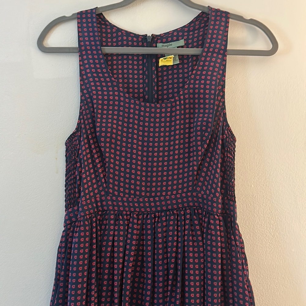 Anthropologie maple silk dress sleeveless with pockets size for